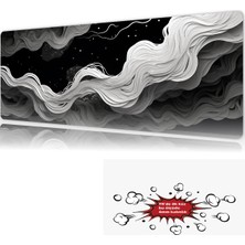 Urzuva Lunar Waves 90X40 4mm Kalınlık Premium Gaming Oyuncu Mousepad, Anti Slip Xxl Mouse Pad