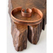 Rupen Kraft Ayarlanabilir %100 Saf Bakır Bileklik Bakır Yüzük Kombini El Yapımı Bileklik Yüzük