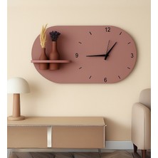 Nera Tasarım Modern Tasarım Raflı Nera Duvar Saati 60X35