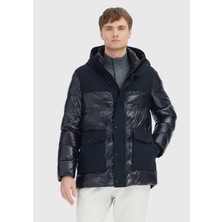 Ramsey Siyah Regular Fit Kapüşonlu Casual Dokuma Kaban