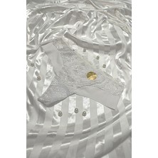 Papatya Dantelli Yüksek Bel Özel Kalıp Tanga Külot