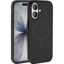 Kılıftech iPhone 17 Uyumlu  Kılıf M-Safe Şarj Özellikli Metal Kamera Çerçeveli Kth Edi Silikon Kapak - Siyah