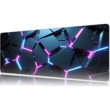 Urzuva Neon Grid 70X30 3mm Kalınlık Premium Gaming Oyuncu Mousepad, Anti Slip Xxl Mouse Pad