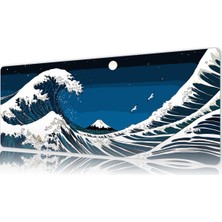 Urzuva Kanagawa 70X30 3mm Kalınlık  Premium Gaming Oyuncu Mousepad, Anti Slip Xxl Mouse Pad