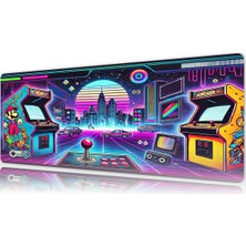 Urzuva Retroverse 2080 70X30 3mm Kalınlık Premium Gaming Oyuncu Mousepad, Anti Slip Xxl Mouse Pad