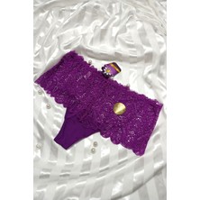 Papatya Dantelli Yüksek Bel Özel Kalıp Tanga Külot