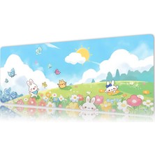 Urzuva Sunny Bunny Meadow 70X30 3mm Kalınlık Premium Gaming Oyuncu Mousepad, Anti Slip Xxl Mouse Pad