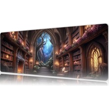 Urzuva Arcane Library Hall 70X30 3mm Kalınlık  Premium Gaming Oyuncu Mousepad, Anti Slip Xxl Mouse Pad