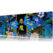 Urzuva Hands Of The Oni Blue 70X30 3mm Kalınlık  Premium Gaming Oyuncu Mousepad, Anti Slip Xxl Mouse Pad