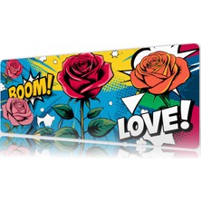 Urzuva Boom & Blossom 70X30 3mm Kalınlık  Premium Gaming Oyuncu Mousepad, Anti Slip Xxl Mouse Pad