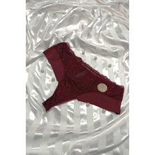 Papatya Dantelli Yüksek Bel Özel Kalıp Tanga Külot