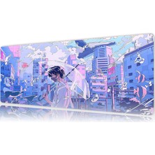 Urzuva Silent Rain Tokyo 70X30 3mm Kalınlık Premium Gaming Oyuncu Mousepad, Anti Slip Xxl Mouse Pad