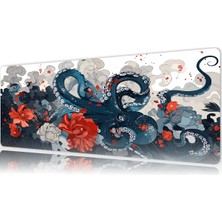 Urzuva Octoflora 70X30 3mm Kalınlık Premium Gaming Oyuncu Mousepad, Anti Slip Xxl Mouse Pad