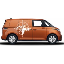 Sticker Dizayn Pusula Kamp ve Orman Sticker - Araba Pickup Karavan Sticker - 4x4 Off Road Kamp  Adventure Sticker 00301