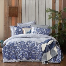 Sarev Elfida Çift Kişilik %100 Pamuk Flanel (Pazen) Nevresim Takımı Mavi