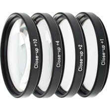 Ayex Close-Up Filtre Seti 58 mm – +1 +2 +4 +10 Diyopter, Optik Cam, Ince Alüminyum Çerçeve, Taşıma Kılıfı