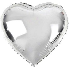 Brf Bfs Nessiworld  Kalp Şekilli Gümüş Renk Toptan Folyo Balon 45 cm 10 Adet