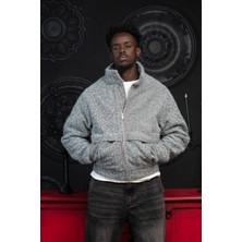 Akçaylar Oversize Crop Model Yan Cepli Astarlı Kırçıllı Mont