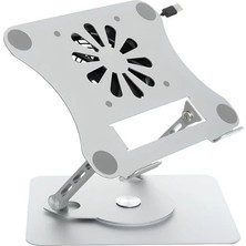 Sylar Daytona J41 360° Döner Metal Fanlı Notebook Stand, Açık Gri