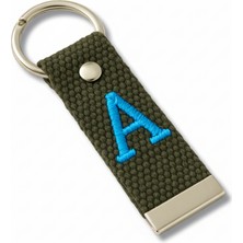 Tesbihname Çelik Tokalı - Öğrenciye Özel Askı Etiketi - Haki - Dayanıklı Kumaş Üzerine Harf - Sembol Nakışlı