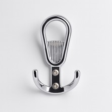 Badem10 Yunus Gümüş Krom Askı Askılık Duvar Vidalı Çanta Elbise Asma Portmanto Vestiyer Banyo Mutfak Askısı