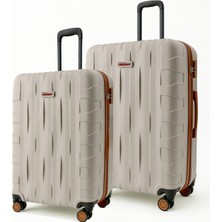 Louisiana Polo 2'li Valiz Seti Orta Boy - Kabin Boy Vizon-Taba 1167