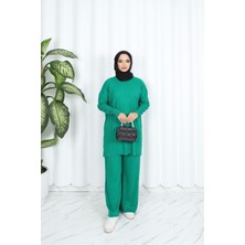 Nisum Moda Saç Örgülü Triko Takım