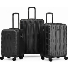 Louisiana Polo 3'lü Valiz Seti Büyük Boy - Orta Boy - Kabin Boy Siyah-Siyah 1167