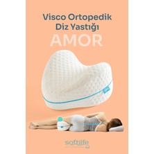 Softlife AMOR Visco Kalp Model Diz Arası Yastık Bacak Arası Ortopedik Yastık Visco Yastık 25x25x15cm