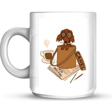 Hena Coffee & Reading Time Mug – Kahve ve Okuma Zamanı Kupası Porselen Beyaz