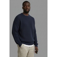 Wkm Erkek Oversize Kesim Bisiklet Yaka Örme Triko Kazak