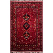 Kalesta Halı Historic 961 Red Afgan Desenli El Emeği ile Özel Tezgahlarda Üretilen Tencel Uşak Halısı