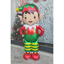 Pekshop Ayaklı Dev Elf Folyo Balon Yılbaşı Süsleme Balonu