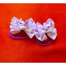 Stitch Çocuklar Için Pırıltılı  Ikili Lastik Toka