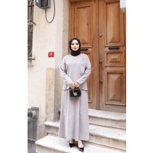 Nisum Moda Omuzdan Pileli Ipek Süet Elbise