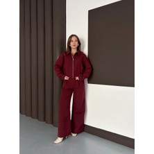 Khi-Zai Trenç Takım Alt Üst Bordo Ons