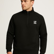 Laviva Fashion Balıkçı Yaka Fermuarlı Üç Iplik Sweatshırt