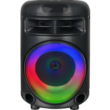 Mbvo GD-692 Fm Radyolu Mikrofonlu Rgb Tws 6.5 Inç Stereo Bass Kablosuz Karaoke Hoparlör