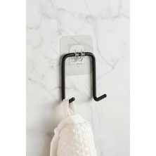 Yapışkanlı Çift Kancalı Banyo Mutfak Askısı Metal Askılık Duvar Askı Organizer