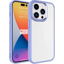 Apple iPhone 15 Pro Max Kılıf Mbvo Krom Kapak-Lila