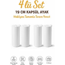 İmt Aksesuar Kapsül Bohem 19 cm Beyaz (4 Adet) Mobilya Kanepe Sehpa Tv Ünitesi Koltuk ve Konsol Ayağı