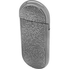 Tesbihname Isme Özel Yazılı Füme Renk Sarmaşık Işlemeli Oval Tasarım Taşlı Çakmak