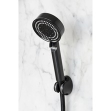 5 Fonksiyonlu Siyah Duş Başlığı – Yüksek Basınçlı, Tazyikli, Su Tasarruflu Masajlı