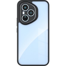 Honor 400 Pro Kılıf Kamera Korumalı Şeffaf Arka Yüzey Mbvo New Roll Kapak - Siyah