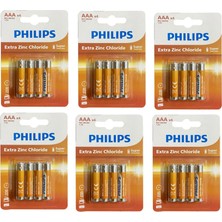Philips Ince Pil - 24 Lü Aaax4 Extra Çinko Kumanda Pil 4x6=24 Adet