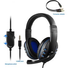 Mbvo Yes Plus GM-111 Oyuncu Kulaklığı 3.5mm-Siyah-Mavi