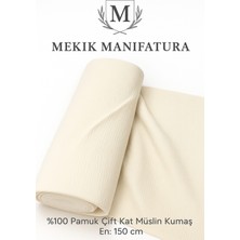 Mekik Manifatura %100 Pamuk Çift Kat Müslin Kumaş – En 150 cm – Dekoratif ve Giysi Kumaşı