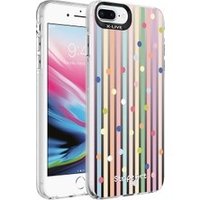 iPhone 8 Plus Uyumlu Desenli Mbvo Silver Sert Kapak-Noktalar