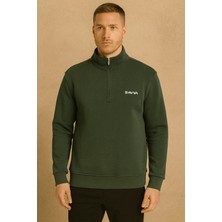 Laviva Fashion Balıkçı Yaka Av Fermuarlı Üç Iplik Sweatshırt