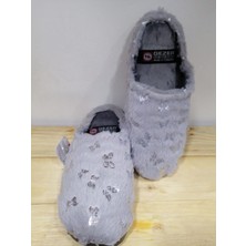 Gezer Rahat Taban Kelebek Desenli Pamuklu Kışlık Kadın Ev Terliği